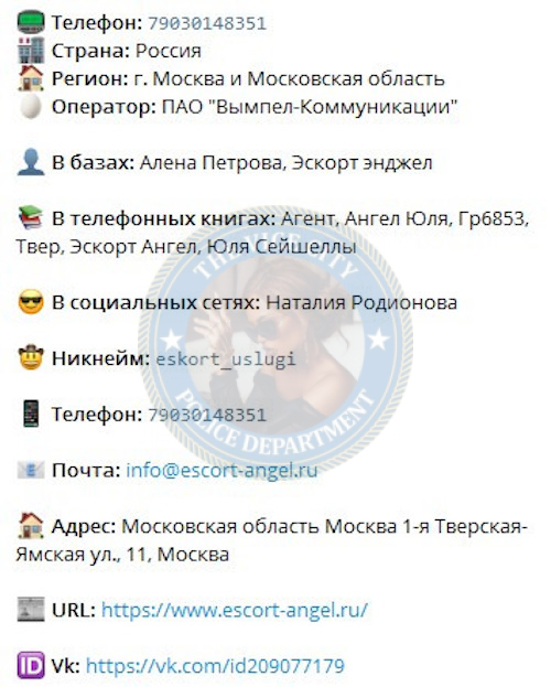 Лазаренко Юлия - эскортница 1991 г.р.
