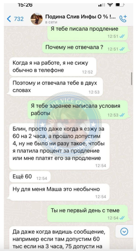 Крутикова Полина 2001 г.р. - ЧС эскорта