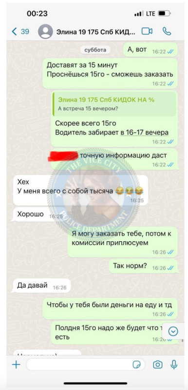 Захарова Элина (2003 г.р.) - ЧС эскорта