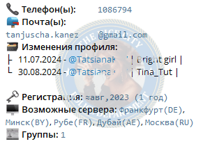 Канецкая Татьяна - эскортница 2000 г.р.